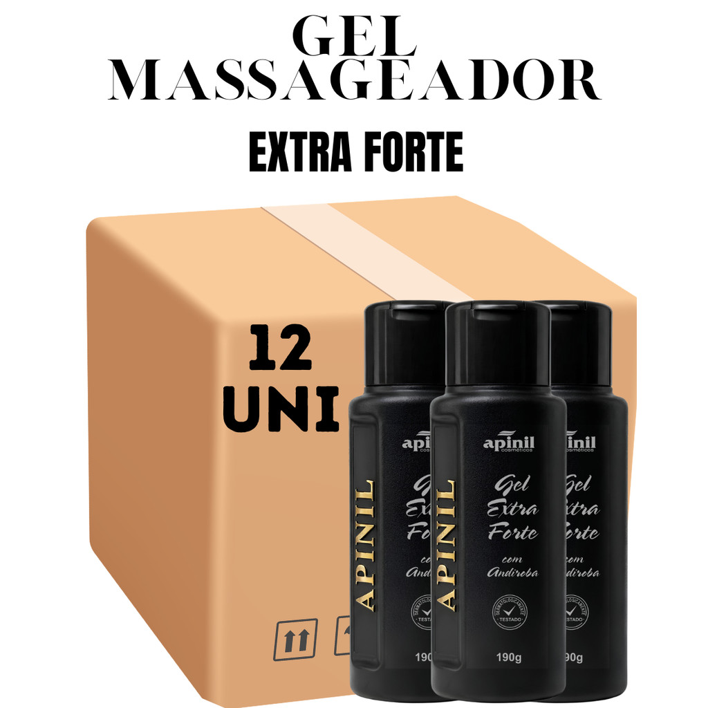 Kit com 12 Unidades Gel Extra Forte Com Andiroba Apinil Cosméticos 190GR