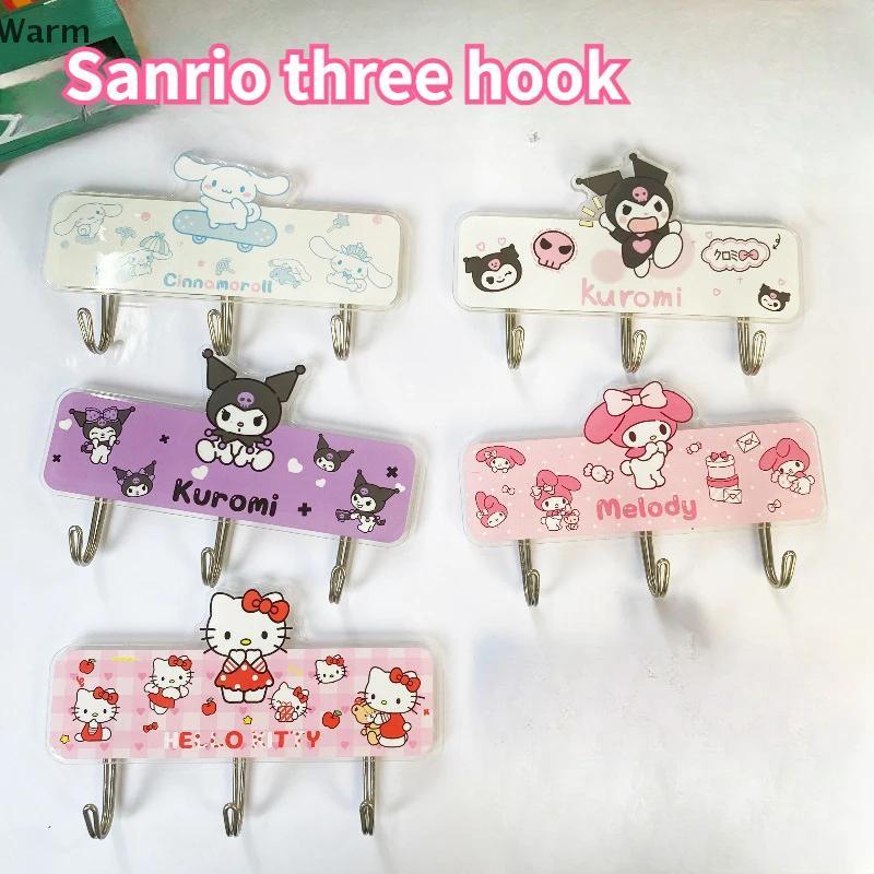 Quente Dos Desenhos Animados Gancho De Parede Organizador Decorativo Kuromi Melodia Cinnamoroll Criativo Acrílico Adesiv