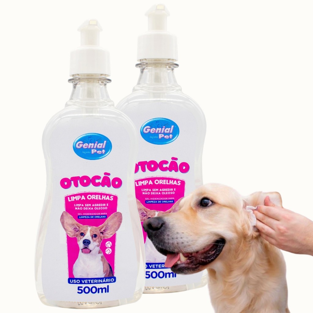 Otocão Limpador De Orelha Limpa Ouvido Cachorro Gato Pet Genial 500ml