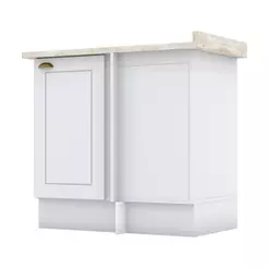 Balcão Canto Reto 1 Porta Americana Branco Com Tampo Calcare - Henn