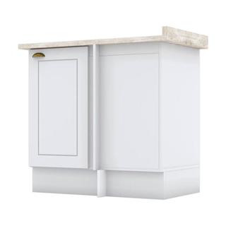 Balcão Canto Reto 1 Porta Americana Branco Com Tampo Calcare - Henn em Oferta na Shopee