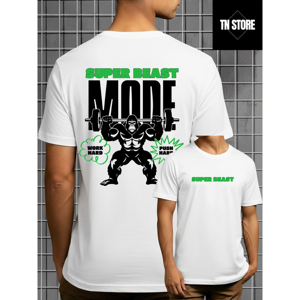 Camiseta Super Beast Academia Gym Musculação Fitness Camisa Blusa Unissex Masculino Feminino 100% Algodão Plus Size