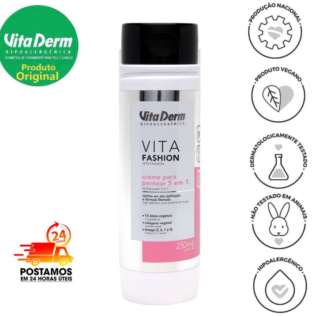 CREME PARA PENTEAR 5 EM 1 VITA FASHION 250G - VITA DERM