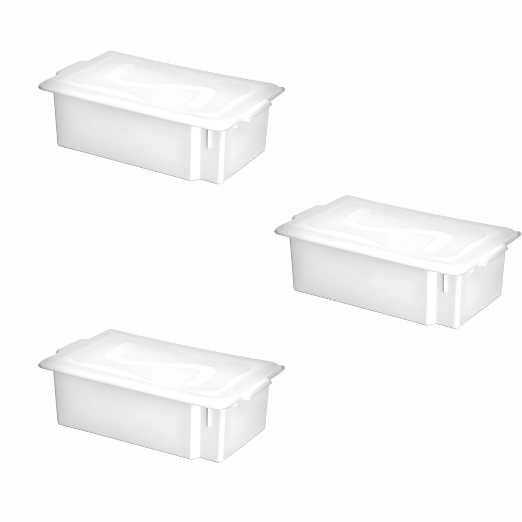 Kit C/ 3 Caixas Gourmet Com Tampa Branca 17l Atacado Santana açougue restaurante salgado cozinha em Oferta na Shopee