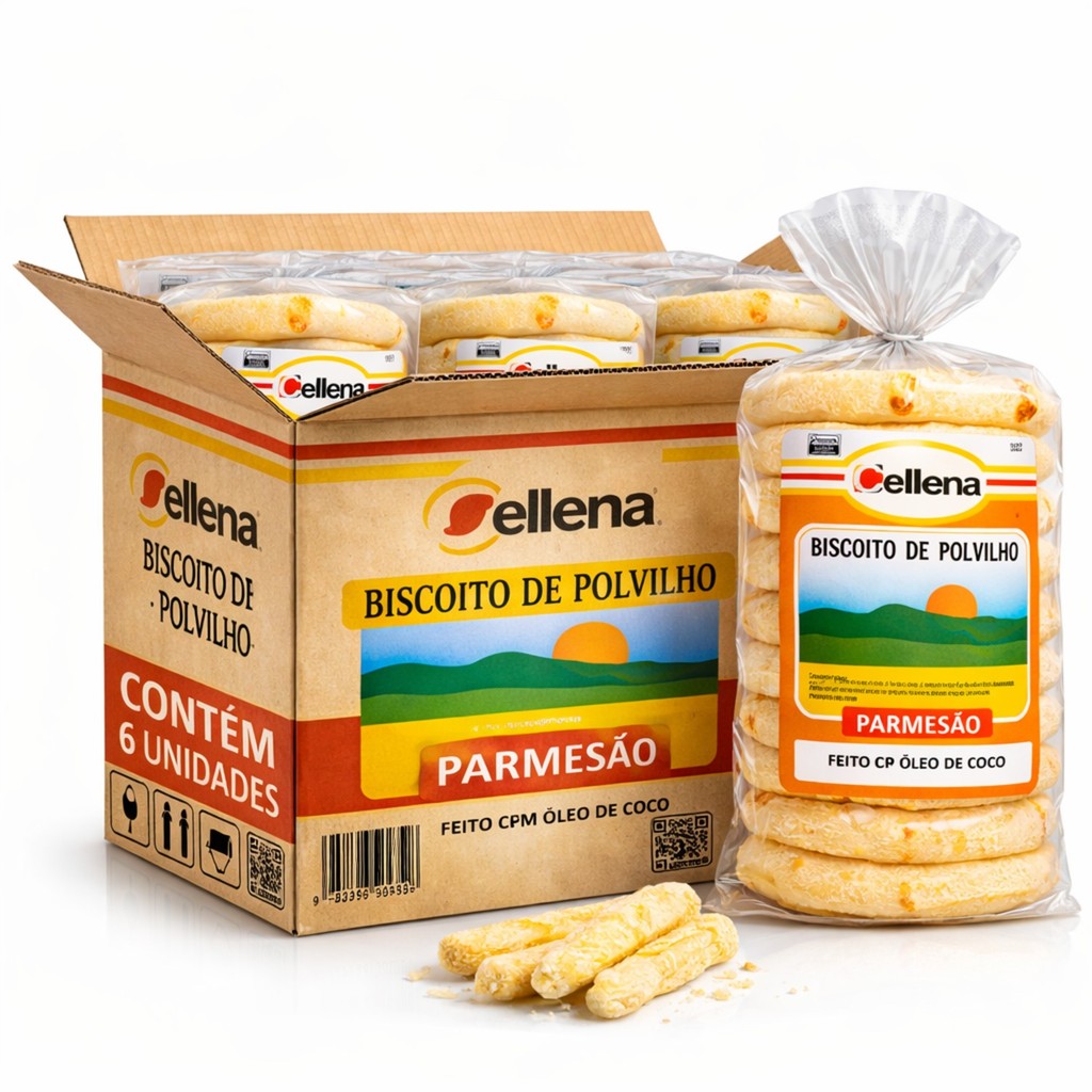 Kit 6 Biscoito de Polvilho Artesanal Tradicional CELLENA 140g