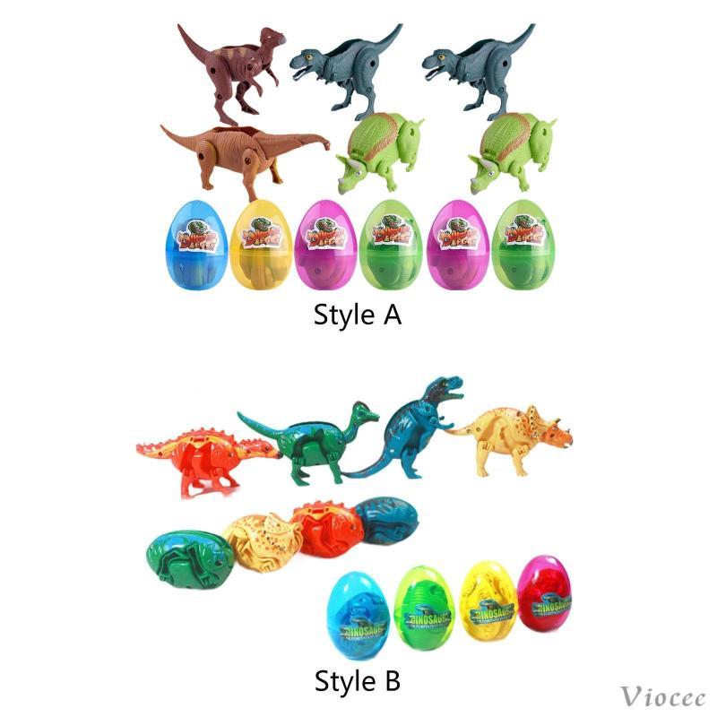 [Viocee] 12 Peças Ovos De Deformação De Dinossauro Páscoa Com Brinquedos Dentro De Educativos Enchimentos De Cesta Para