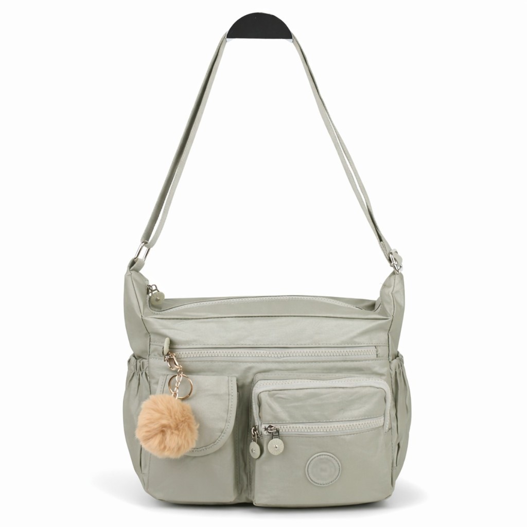 Bolsa Transversal Feminina Metalizada Vários Bolsos em Zíper Chaveiro Casual Dia a Dia Leve em Oferta na Shopee