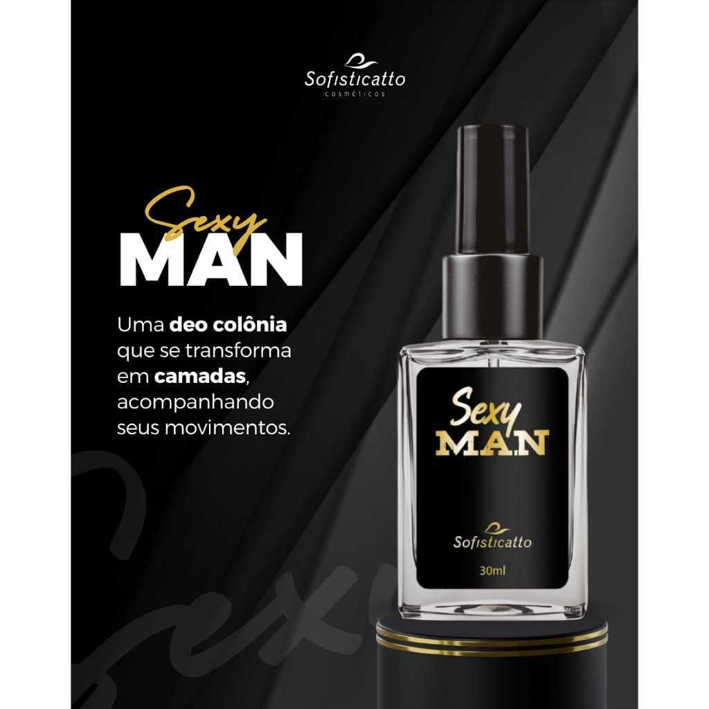 Perfume Masculino Forte Alta Fixação Sexy Man com Feromônio 30ml