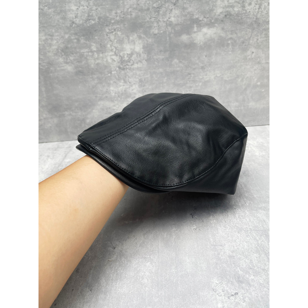 Legal Retro proteína couro frente chapéu Super macio All-Match estilo unissex boina masculino feminino ins chapéu outono