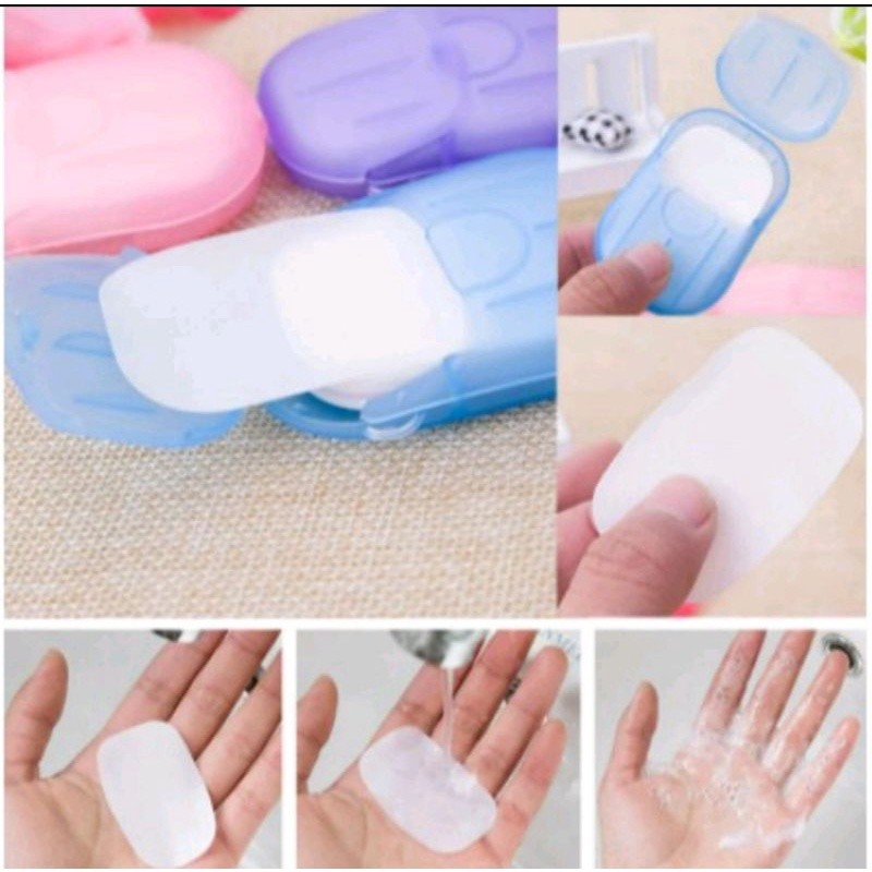 Kit Com 3 /5 Sabonetes Portátil Em Folhas Descartáveis Para Lavagem Higiene Das Mãos 60 /100 Folhas