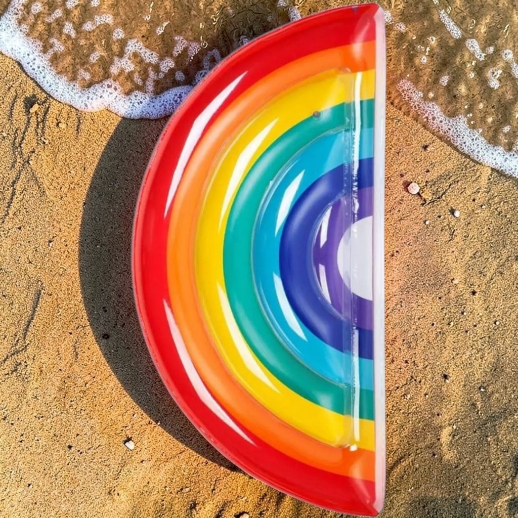 Boia Inflável Arco-Íris Gigante Piscina Praia Verão Colorida Adulto Infantil Diversão Garantida