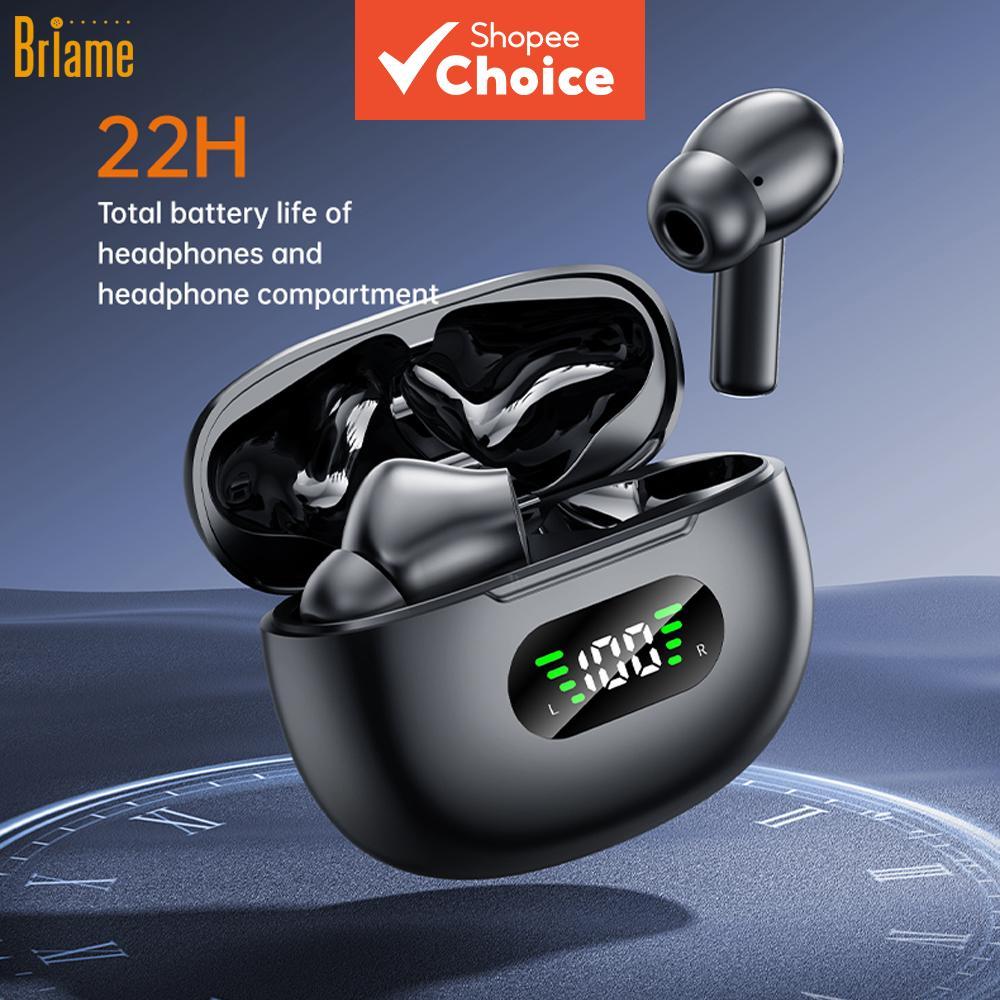  Fones de Ouvido Briame TWS Bluetooth Sem Fio, Fones de Ouvido Estéreo HiFi, Redução de Ruído, Fones de Ouvido à Prova