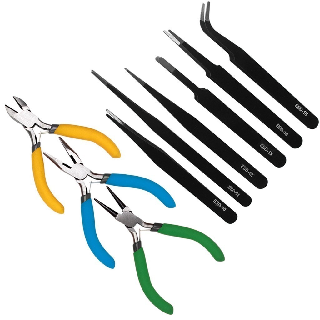 Kit Alicates Corte Bico + Pinças Precisão em Oferta na Shopee