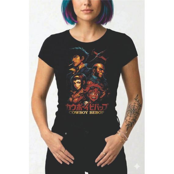 Baby Look Estampada Halftone Visual Criativo em Poliéster