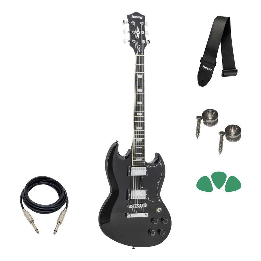 Guitarra Strinberg Gss400 Bk Preta 6 Cordas 22 Trastes Destr