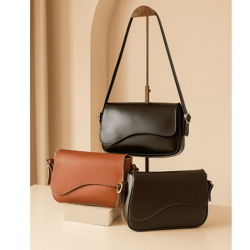 Bolsa Feminina Baguete Alça Ombro e mâo Lateral Fivela Blogueirinha Lançamento Minimalista em Oferta na Shopee