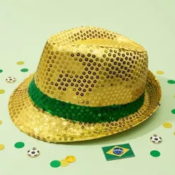 Chapéu Copa Do Mundo Com Paetê - Brasil Modelo 1 - 1 unidade - Rizzo