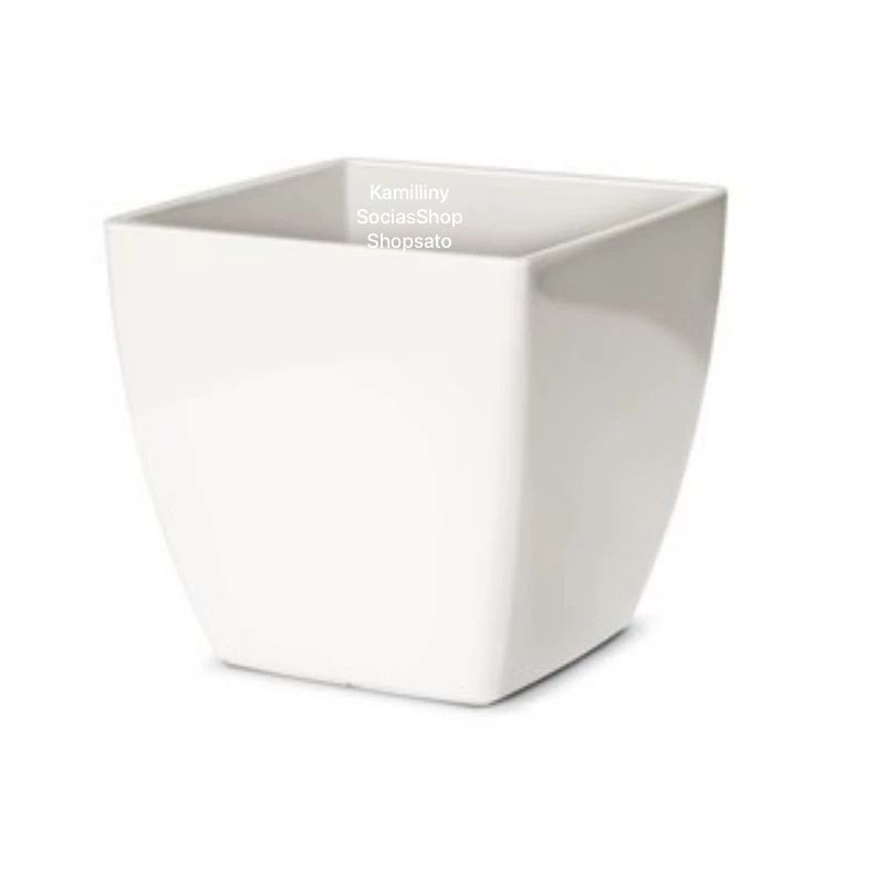 Vasinho Quadrado Branco Decorativo Chachepot Para Plantas E Suculentas Artificial Arranjos Florais 1 Unidade
