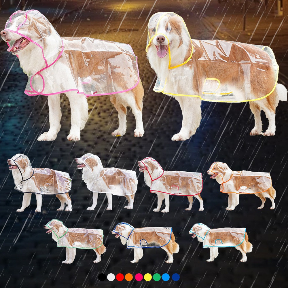 Capa De Chuva Transparente À Prova D'água Para Cães Grandes-Mantenha Seu Animal De Estimação Seco Em Estilo