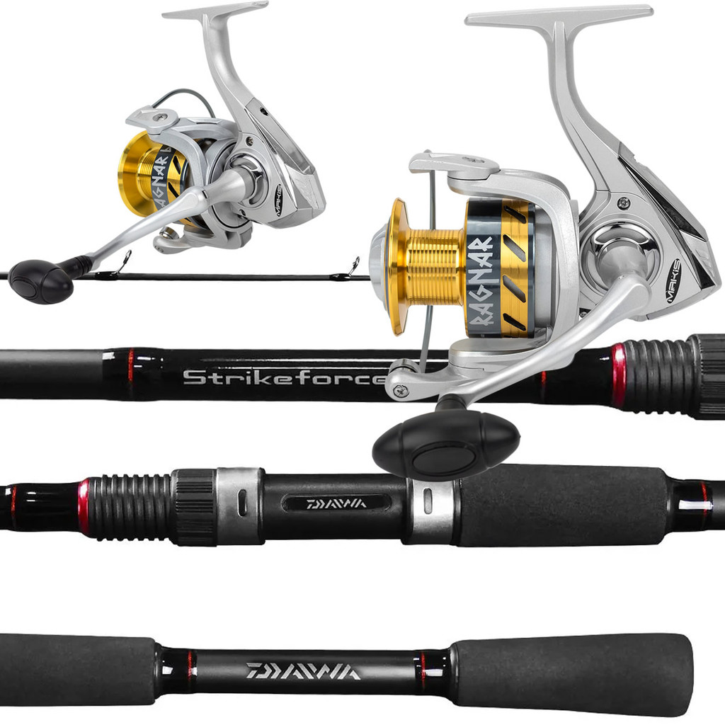 Kit de Pesca Dourado Molinete Ragna Vara Daiwa Strikeforce