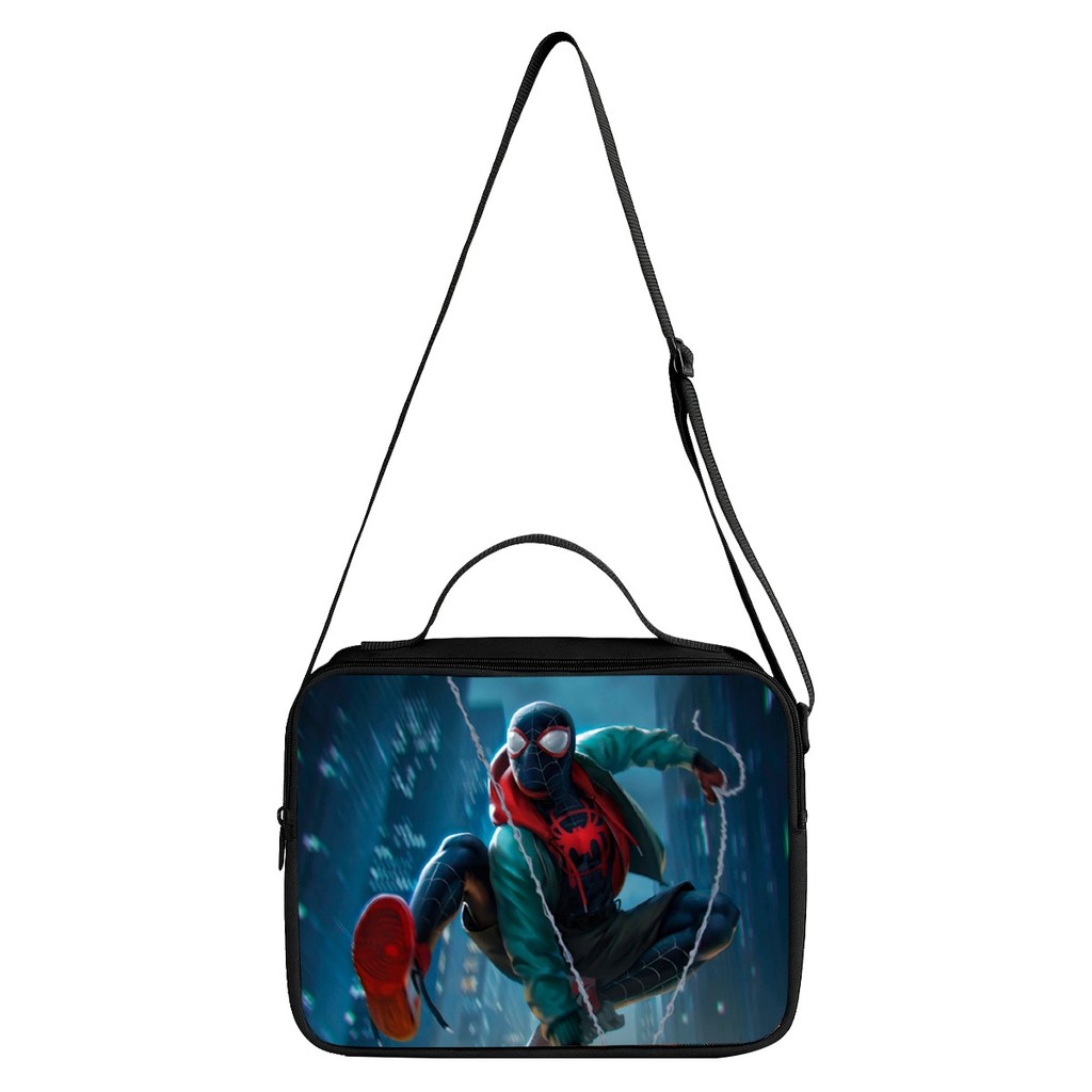 Mochila Simples Com Lancheira Termica Estampa Heroi da Cidade Super Aranha Escolar Avulsa ou Kit