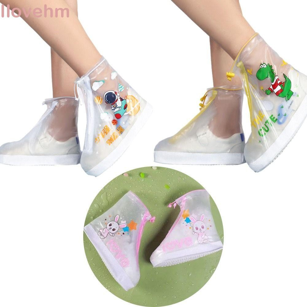 LUCKY-ILOVEHM Um Par De Protetores De Sapatos Infantis , Capa De Sapato Impermeável Ajustável Resistente Ao Desgaste , Q