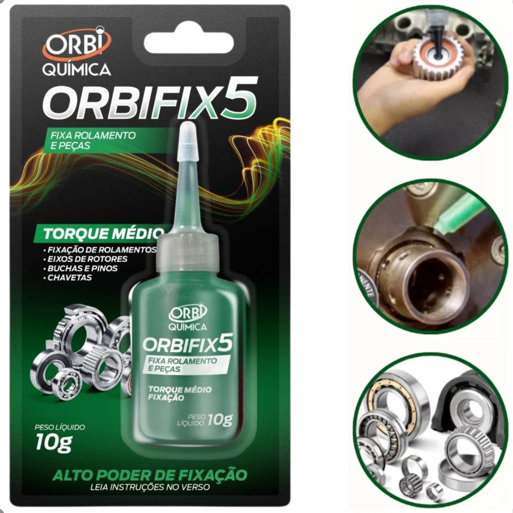 Fixa Rolamento Buchas Eixos Orbifix 5 Torque Médio 10g Orbi Química Adesivo Anaeróbico