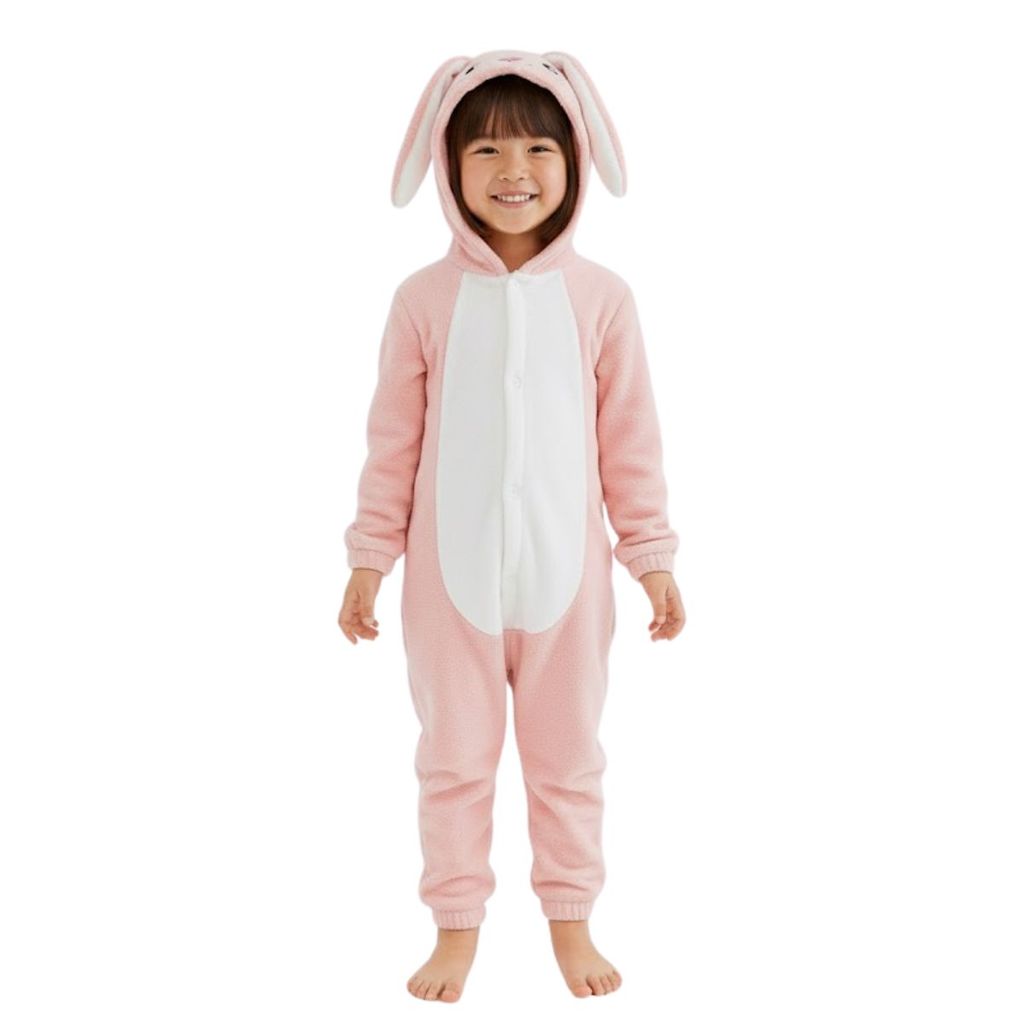 Macacão Infantil Coelho Em Fleece Plush Com Capuz Festa em Oferta na Shopee