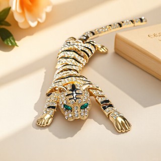 Europeu-Broche De Tigre Luxuoso Estilo-Acessório De Moda