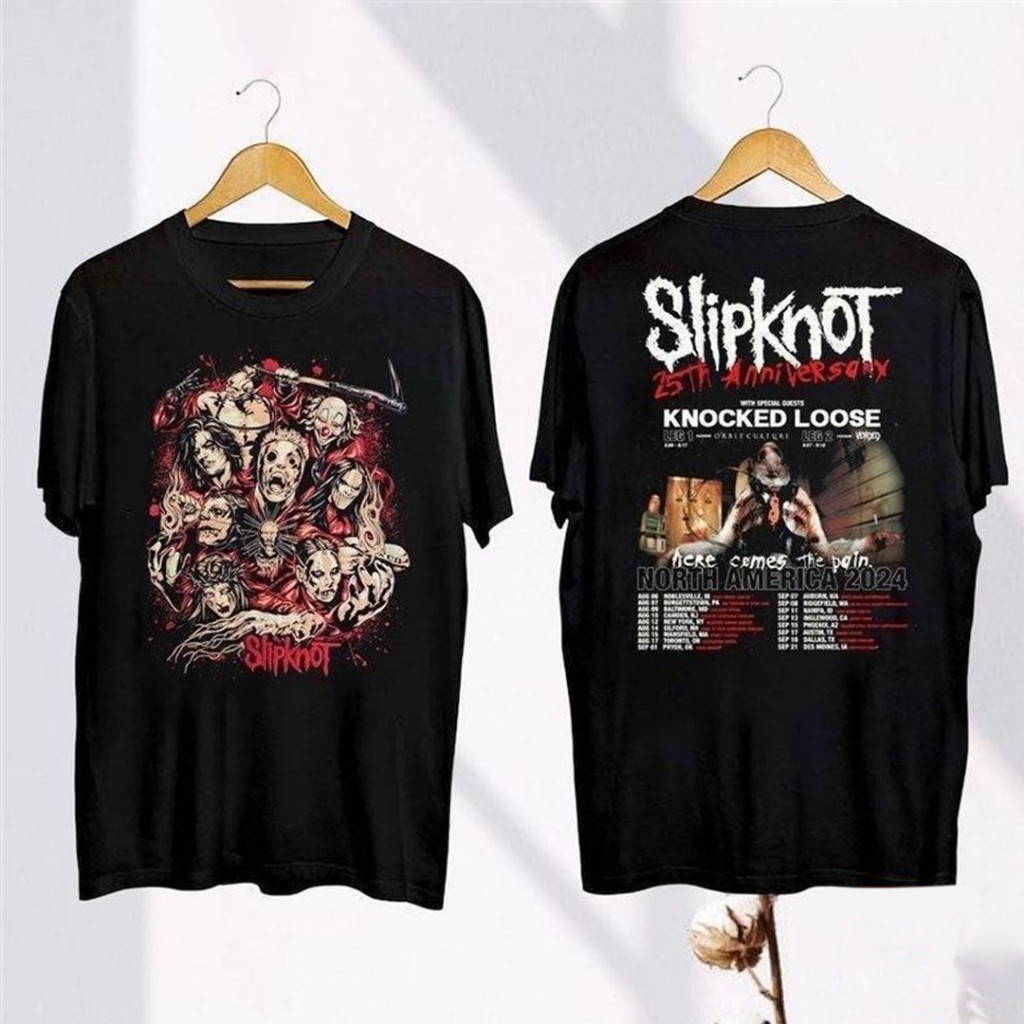 [Camiseta Premium em Algodão Puro]TT Camiseta T-shirt Algodão Unissex Slipknot Knocked Loose