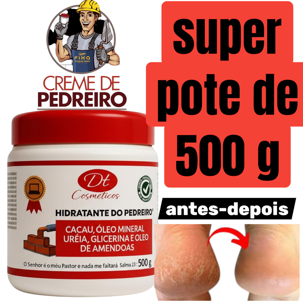 Creme De Ureia 500g Hidratante do Pedreiros Com Ureia Amêndoas Cacau Glicerina Para mãos e Pés