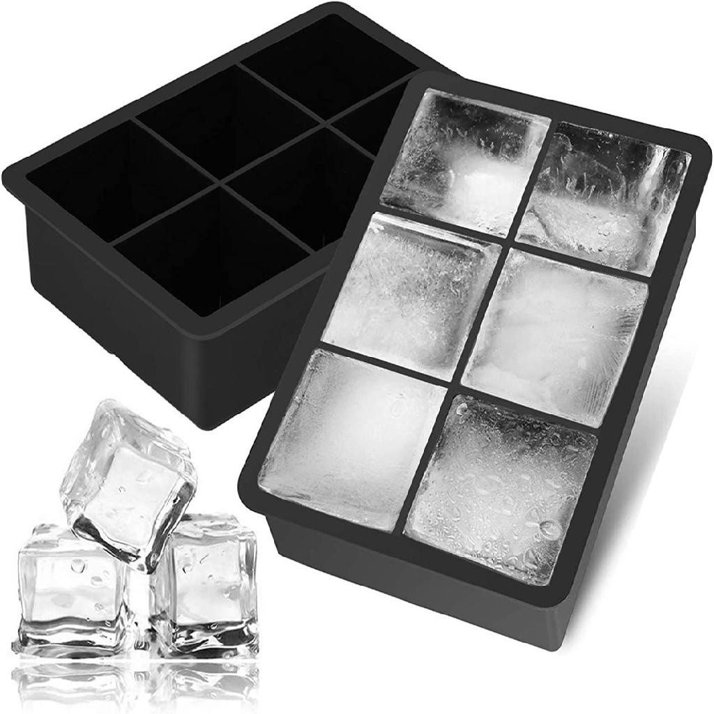 Kit 2 Forma de Silicone Vittak Gelo Grande 6 Cubos Forminha Flexível Drinks Whisky Negroni Molho Papinha