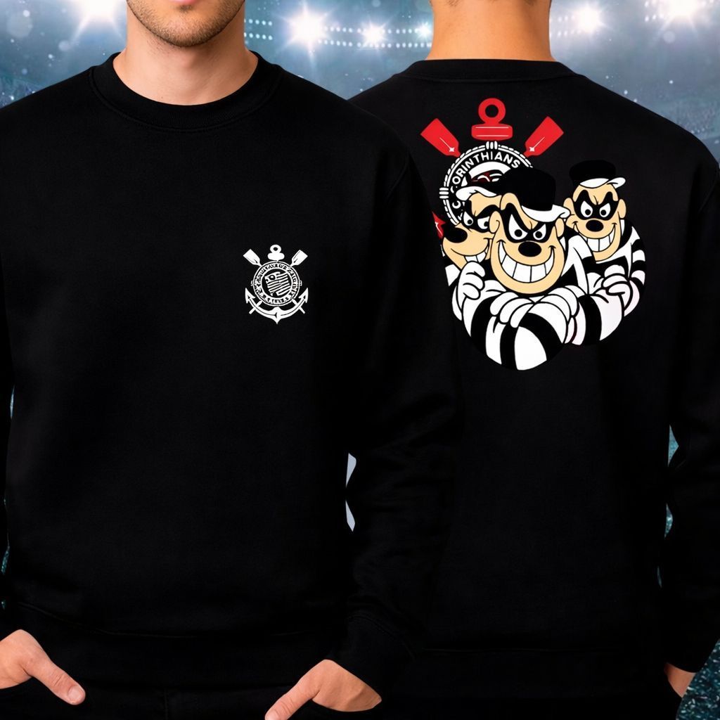 MOLETOM  CARECA UNISSEX STREETWEAR PERSONALIZADA ESTAMPA CORINTHIANS IRMÃOS METRALHA LANÇAMENTO
