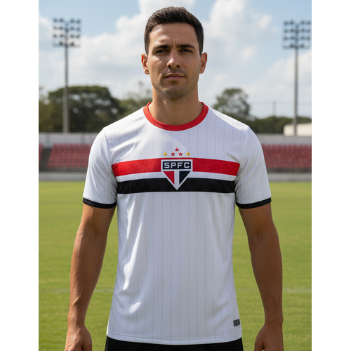 Camisa São Paulo Stencil Masculina Licenciada Original Braziline