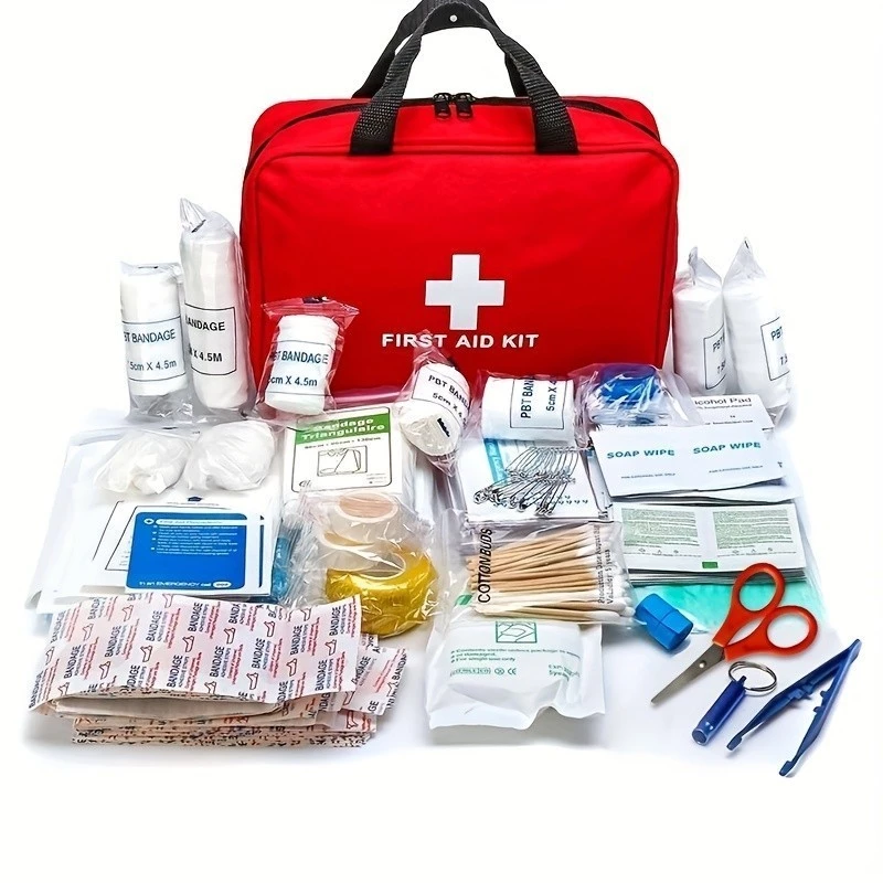 Kit portátil de primeiros socorros pequeno/grande, incluindo tesouras e pinças profissionais, adequado para Camping e at — imagem 1