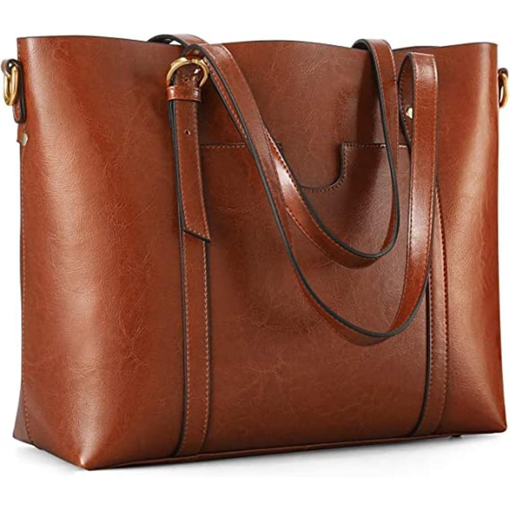 Bolsa Feminina de Couro Genuíno Kattee Bolsa Macia Bolsa de Ombro Vintage Bolsa de Mão Fashion Grande Capacidade