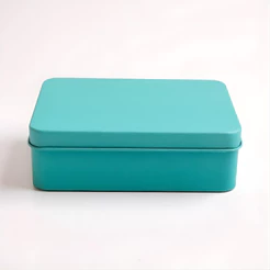Lata de Metal Retangular - Azul - 12x9x4cm - 1 unidade - Rizzo