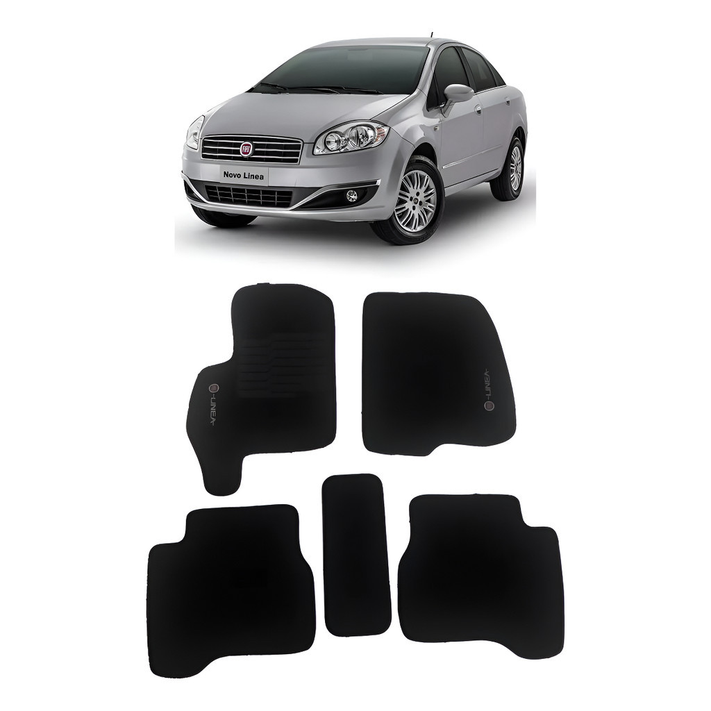 Jogo De Tapetes Carpete Fiat Linea 2008 A 10 11 2012 5 Peças