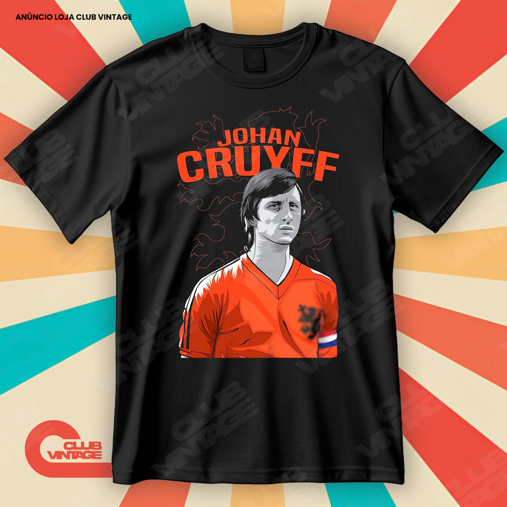 Camiseta Johan Cruyff Jogador Histórico Lenda Blusa Camisa Futebol 100% Algodão