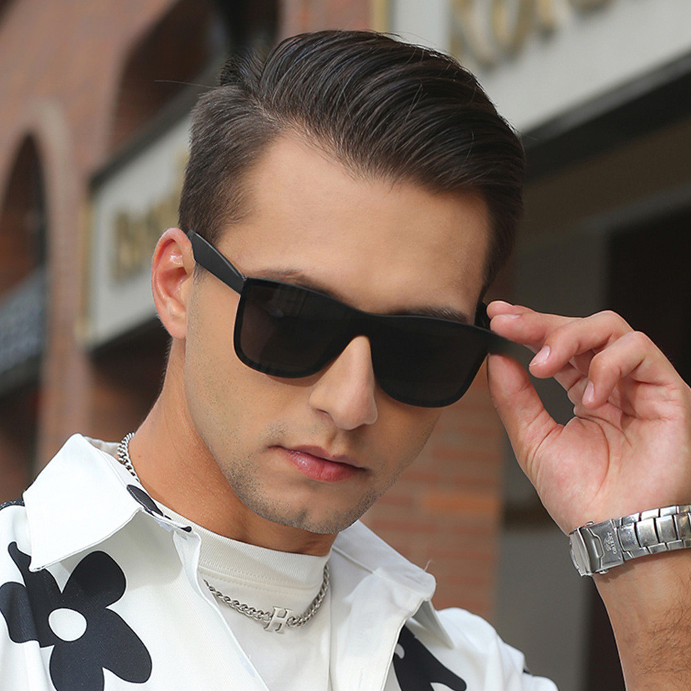 Novos Óculos de Sol Polarizados para Homens, Óculos de Sol de Proteção Solar Fashion, Óculos de Sol com Armação de Alta 