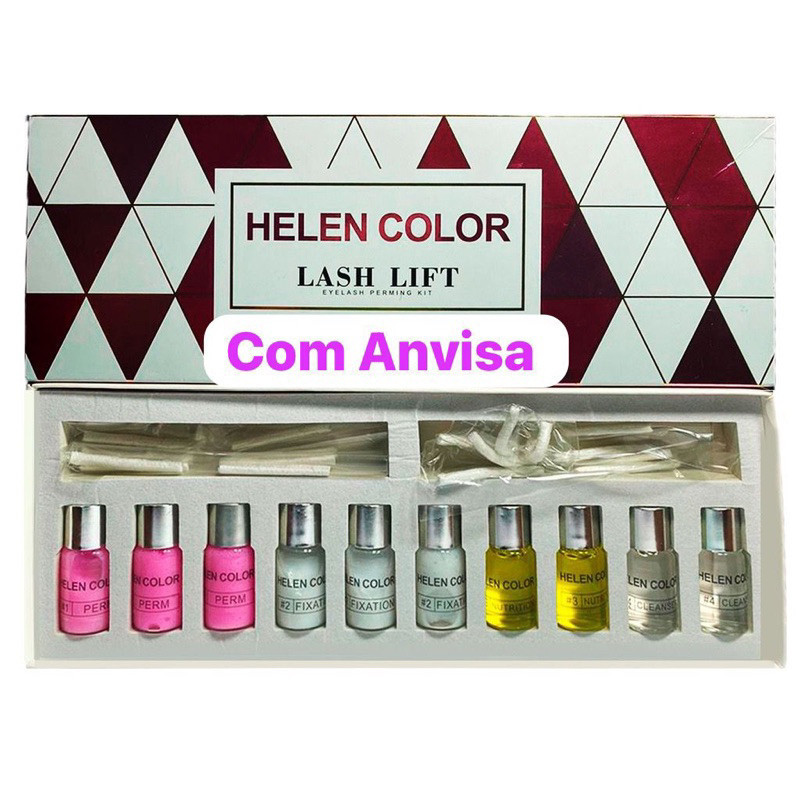 Kit Lash Lifting Permanente Cílios Helen Color Com ANVISA