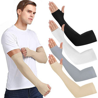 Manguito Proteção Solar UV Fina Braço Seda Masculina Feminina Respirável 40cm