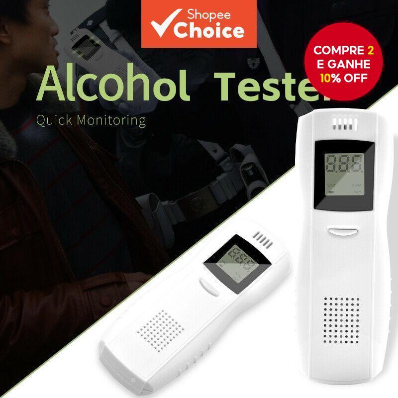 AT198 Testador de Álcool com Display LCD, Bafômetro sem Contato, Detecção Rápida, Alta Precisão, Verificador Portátil