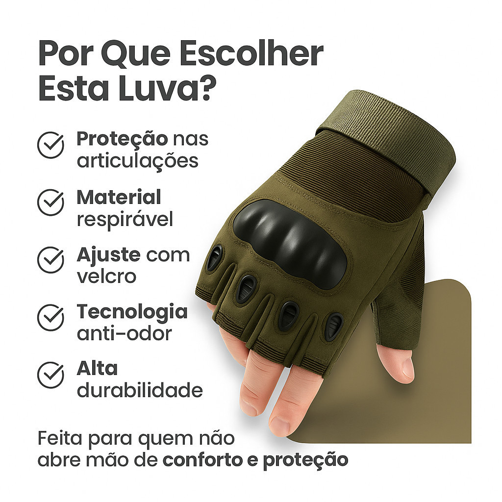 Detalhes do Luva Tática Meio Dedo Militar Proteção Antiderrapante Para Moto Ciclismo Airsoft Outdoor