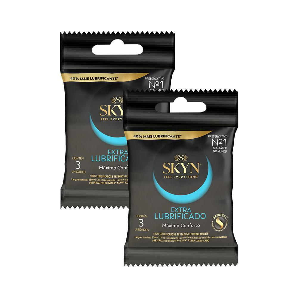 Kit 2 Pacotes Preservativo SKYN Extra Lubrificado C/ 3 Unidades Cada em Oferta na Shopee
