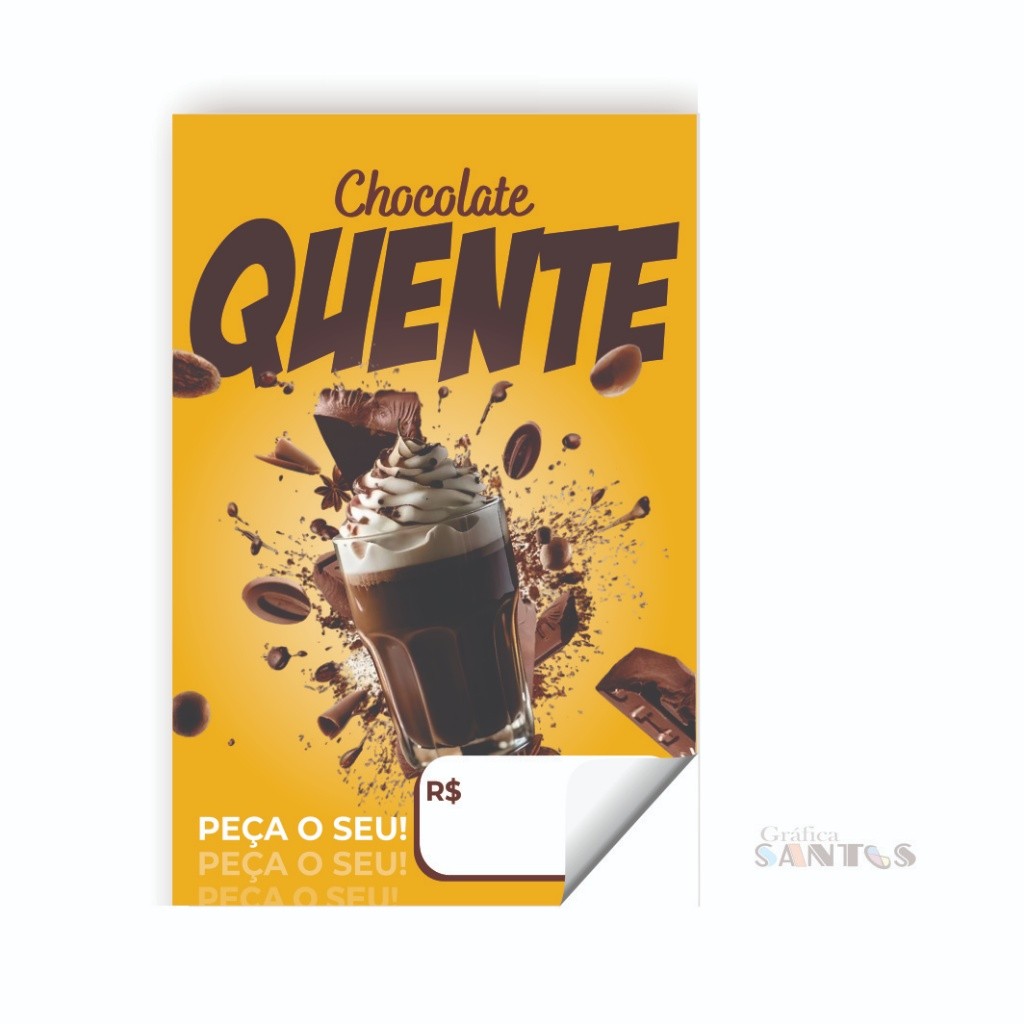 Adesivo/Cartaz pronto tema: Chocolate Quente (CTZ 547) Arte Pronta