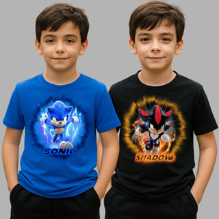 Camiseta Infantil 100% Algodão Sonic e Shadow Ouriço Estampa Gráfica DTF Menino Masculino em Oferta na Shopee