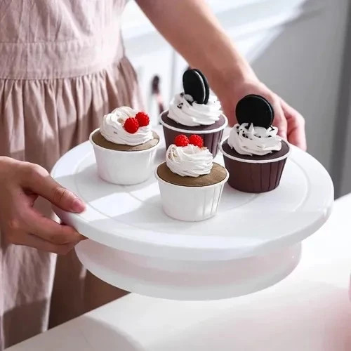 Bailarina base giratória para bolo torta arrumação cupcakes organização