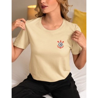 Camiseta Feminina Time do Coração Corinthians Torcida Feminina 100% Algodão