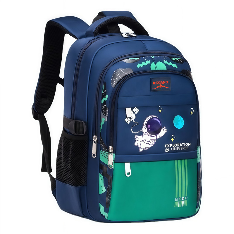 Mochila Escolar Infantil Ortopédica Impermeável Astronauta Grande Capacidade Alta Qualidade para Estudantes QUALY